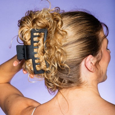 Gimme Beauty Thick Rectangle XL Double Teeth Claw Clip - Black