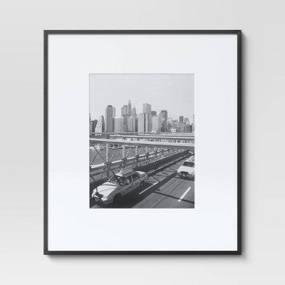 19.4 x 22.4 Inch Matted to 11 x 14 Inch Thin Gallery Oversized Image Frame Metal Black - Threshold