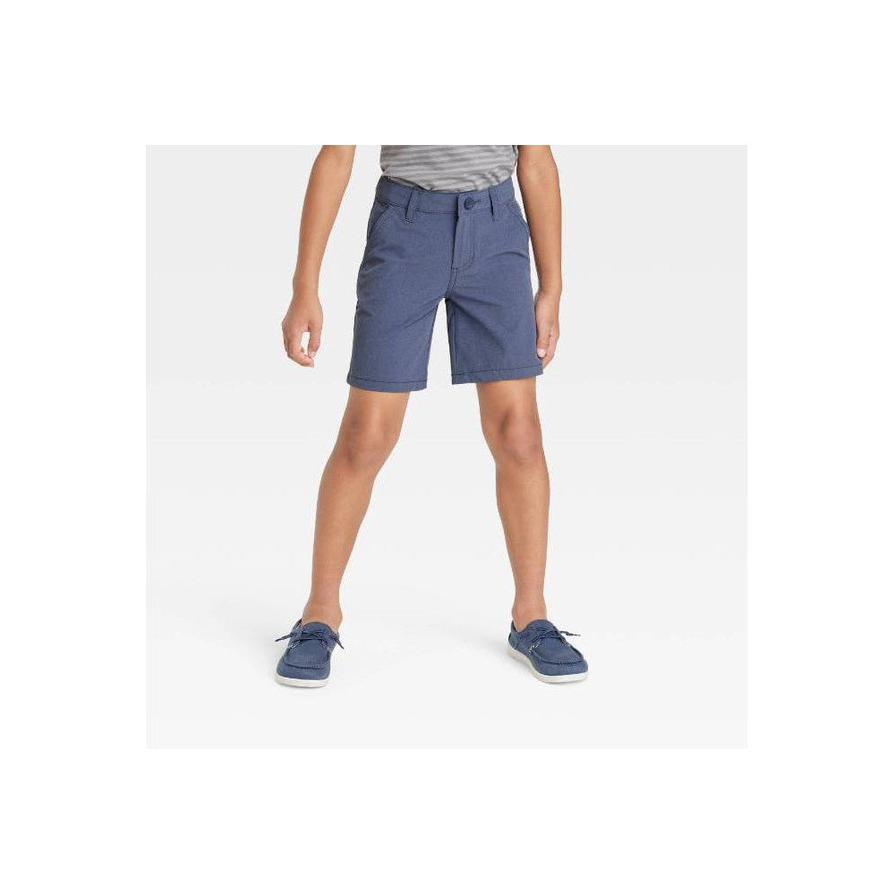 Boys' Quick Dry Flat Front 'At the Knee' Chino Shorts - Cat & Jack Blue **Size Boys 4**