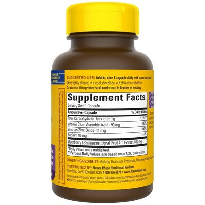 Nature Made Elderberry Capsules - 60ct *Exp Jun 2026*