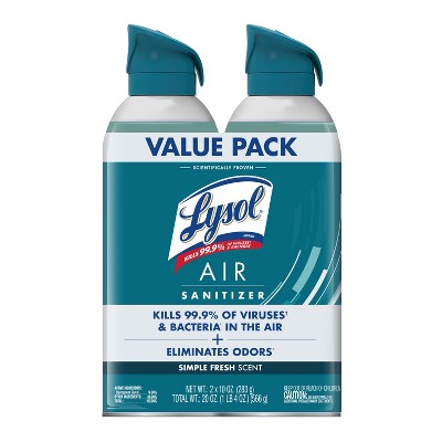Lysol Air Sanitizer Spray - Simple Fresh - 10oz/2ct