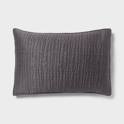 Standard TENCEL  Quilt Sham Dark Gray - Threshold : OEKO-TEX Certified, Cooling, Woven Lyocell, Machine Washable