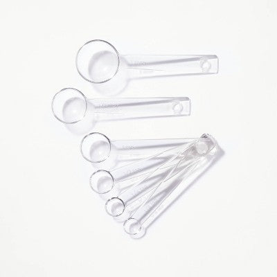 6pc Tritan Plastic Measuring Spoons Clear - Figmint *Damaged Box*