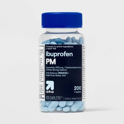 Ibuprofen (NSAID) PM Extra Strength Pain Reliever/Nighttime Sleep-Aid Caplets - 200ct - up&up