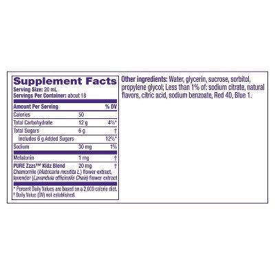 VICKS PURE Zzzs Kidz Liquid Melatonin Sleep Aid for Kids and Children Low Dose Melatonin Berry Flavored 8 oz *Exp 11/25*