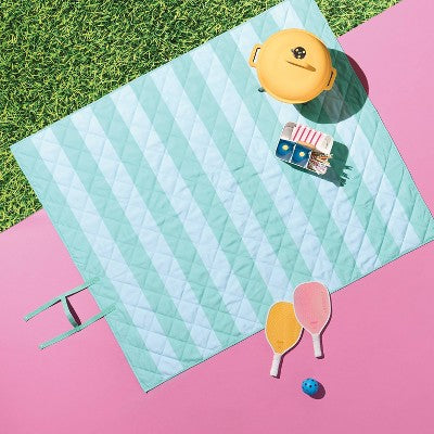 Mint Striped Picnic Blanket - Sun Squad
