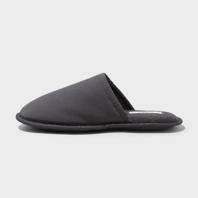 Men's S (7/8) Beau Scuff Slippers - Goodfellow & Co Charcoal Gray Slip-on, Indoor/Outdoor Sole, Backless Design
