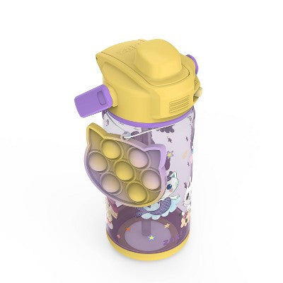 Zak Designs 16 fl oz Plastic Beacon Gabbys Dollhouse Straw Bottle with Fun Popper