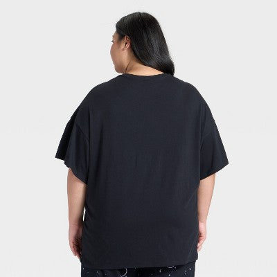 Women's 2X Halloween Roswell New Mexico Oversized Sleep T-Shirt - Hyde and EEK! Boutique Black