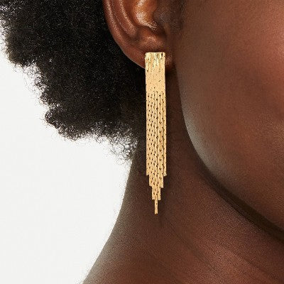Fringe Drop Earrings - A New Day  Gold