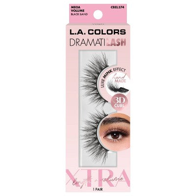 L.A. Colors Dramatilash Marble False Eyelashes Xtra - Vixen - 2ct