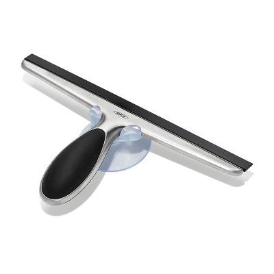 OXO Stainless Steel Squeegee: Durable Bathroom & Window Cleaning Tool with Hook