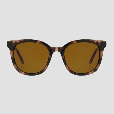 Women's Tortoise Shell Print Crystal Plastic Square Sunglasses - Universal Thread  Brown: Scratch-Resistant, UV Protection