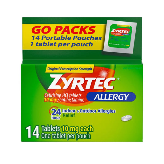 Zyrtec 24 Hour Allergy Relief Tablets - Cetirizine HCl - 14ct *Exp 2025/09*