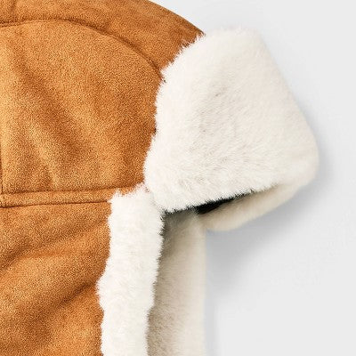 Men's Polyester Faux Suede Faux Fur Trapper Hat - Goodfellow & Co  Tan