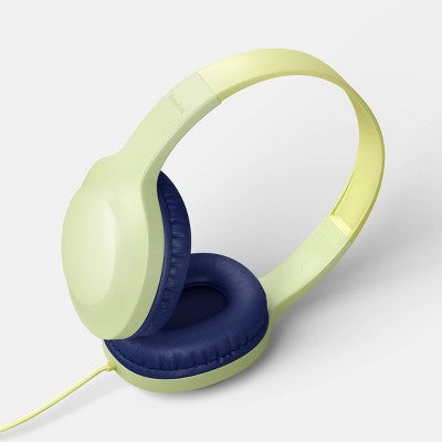 Wired On-Ear Headphones - Heyday Pastel Lime: Built-In Mic, 3.5mm Jack, Foam Cushions