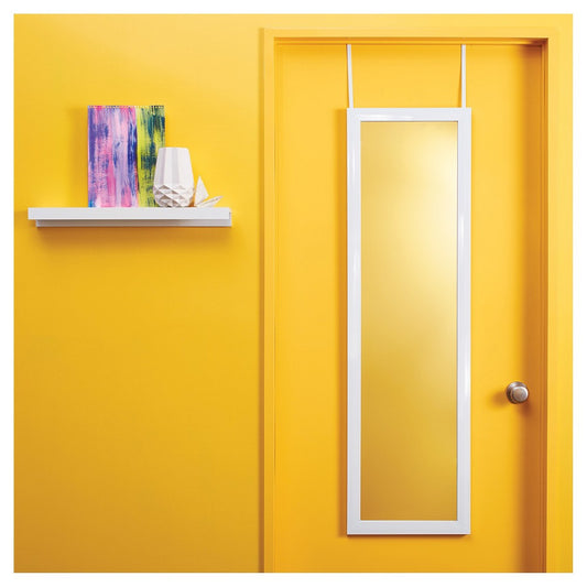 Door Mirror: Over-the-Door Mirror White 14.75x.75x50.75 - Room Essentials