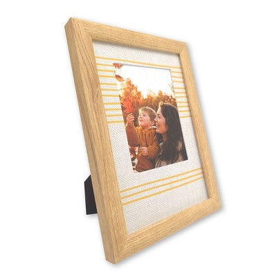 ELSA L 3x4 Inch Yellow Striped Picture Frame Natural
