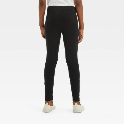 Girls' Size M(8) Leggings Pants - Cat & Jack Black M: Cotton Spandex Blend, High Rise, Elastic Waistband