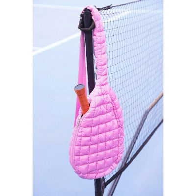 Pickle O' Joe Quilted Sling Bag Pickleball Bag - Vibrant Purple