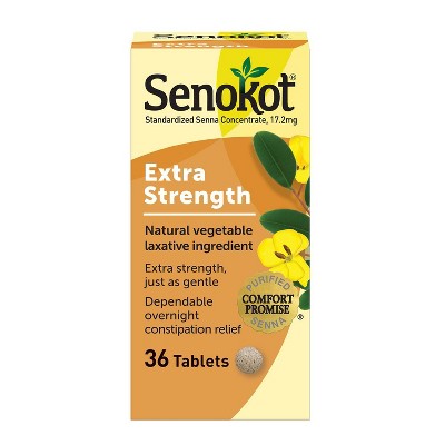 Senokot Extra Strength Natural Vegetable Ingredient Laxative - 36ct **Exp:12/2027**