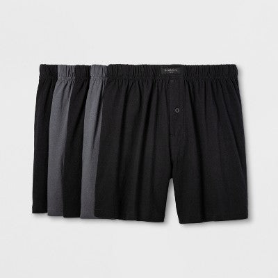 Men's S (28/30) Knit Boxers 5pk - Goodfellow & Co Gray/Black