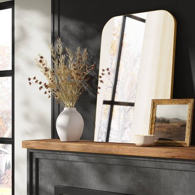 24 x 36 Infinity Mantle Mirror - Brass