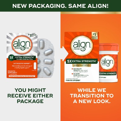 Align 5X Extra Strength Daily Probiotic Supplement - Capsules 21ct *Damaged Packaging* *Exp 3/26*