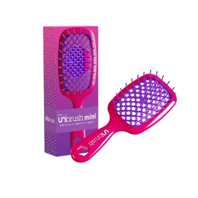 UNbrush Mini Detangling Hair Brush - Neon Pink