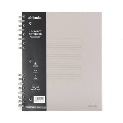 Altitude 200pg 1 Subject College Ruled Notebook 11x9 Split Wire Warm Gray Arch