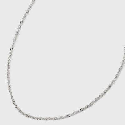 Sterling Silver Twisted Chain Necklace - A New Day  Silver