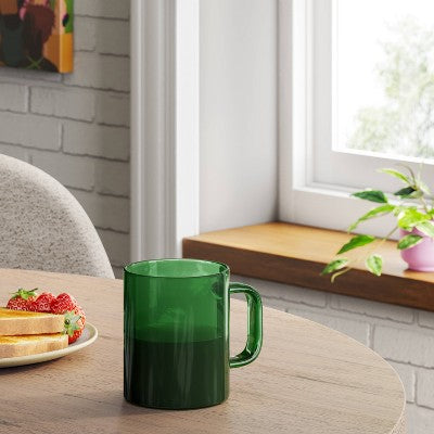 14oz Borosilicate Glass Mug Translucent Green - Room Essentials