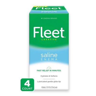 Fleet Laxative Saline Enema for Adult Constipation - 4.5 fl oz/ 4ct *Damaged Packaging* *Exp 7/28*