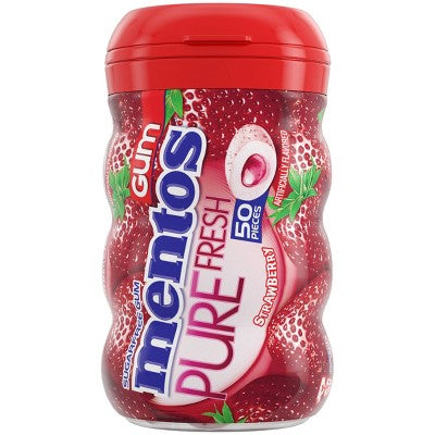 Mentos Strawberry Gum Bottle - 50ct *Best By 07/2027*
