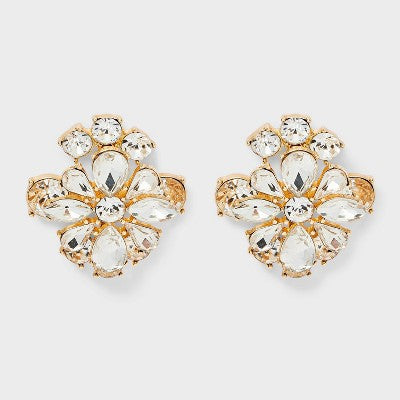 Statement Stone Stud Earrings - A New Day  Gold