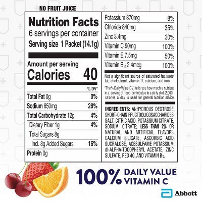 Pedialyte Immune Support Electrolyte Powder - Fruit Punch - 2.94oz *Exp 04/01/2026*