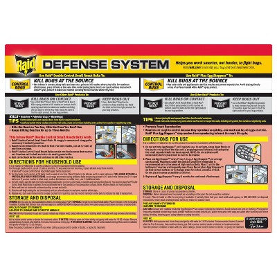 Raid Double Control Small Roach Baits Plus Egg Stoppers 12+3 ct: Indoor Insecticide, Avermectin Formula, 0.27 lb *Damaged Box
