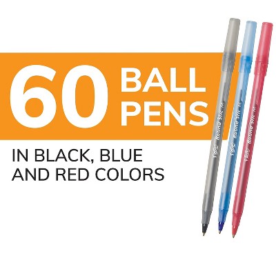 Bic Round Stic Xtra-Life Ballpoint Pens Medium 1.0 Assorted