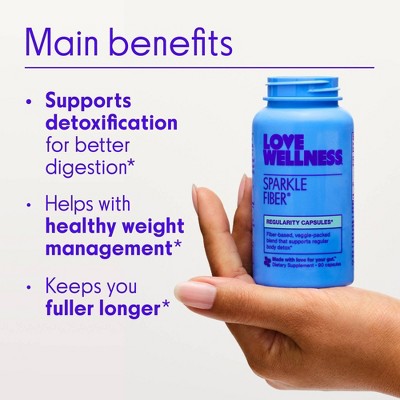 Love Wellness Sparkle Fiber Vegan Supplements for Easier Digestion & Regularity - 90ct *Exp 4/27*