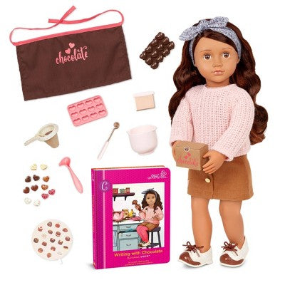 Our Generation Coco Posable 18 Baking Doll & Storybook *Damaged Box