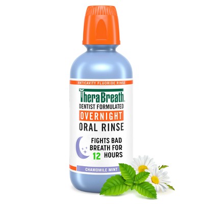 TheraBreath Overnight Mouthwash - Chamomile Mint - 16 fl oz **Exp 11/26**