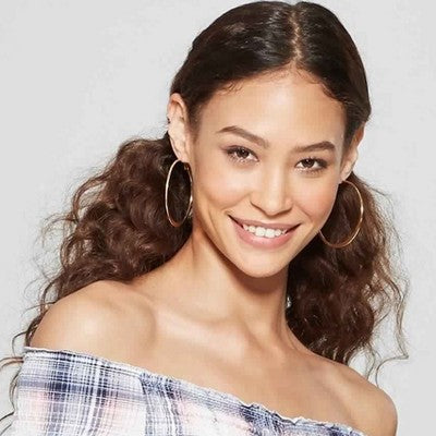 Large Knife Edge Hoop Earrings - A New Day  Gold: Iron, Nickel-Free, 2.6 Length