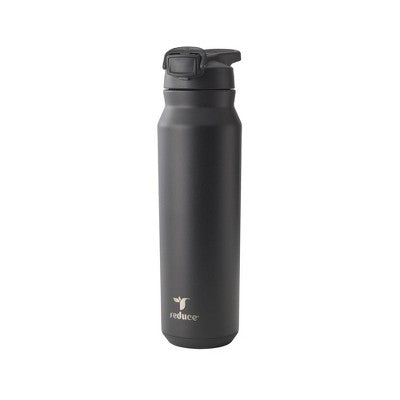 Reduce 32oz Hydrate Pro Vacuum Insulated Stainless Steel Water Bottle Black: Straw & Flip-Top Lid