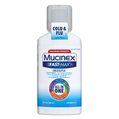 Mucinex Fast-Max Cold & Flu Relief Liquid - Acetaminophen - 6 fl oz *Exp 9/26*
