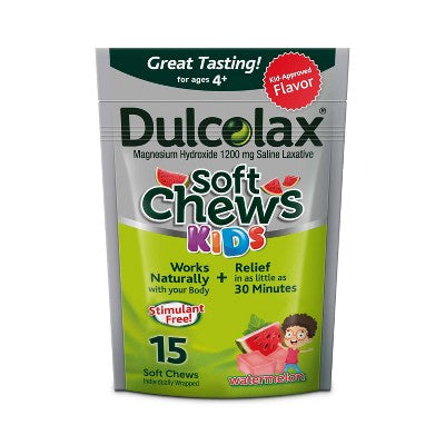 Dulcolax Digestive Soft Chews for Kids - Watermelon - 15ct *Exp 8/26*