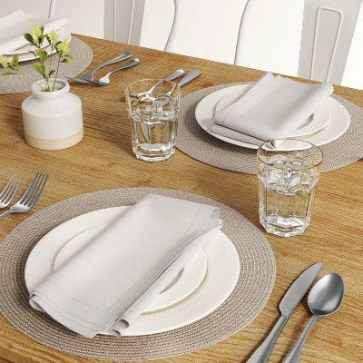 Polyround Charger Placemat Light Gray - Threshold : Round Table Decor, Traditional Style, Spot Clean, 15" Diameter