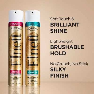 L'Oreal Paris Elnett Satin Extra Strong Hold Unscented Hair Spray - 11oz