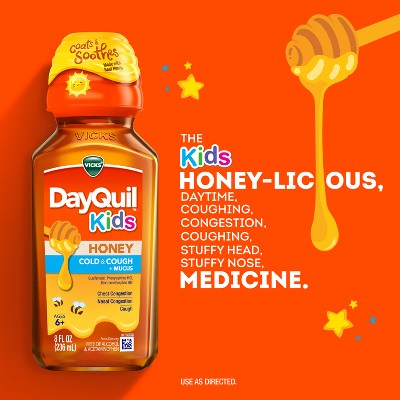 Vicks Kids DayQuil Honey Cold & Cough Medicine Liquid - 8 fl oz *Exp 09/2025*