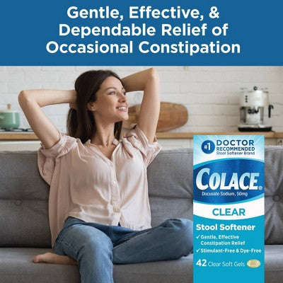 Colace Clear Soft Gels - 42ct *Exp 2027/07*