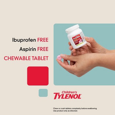 Children's Tylenol Pain + Fever Relief Chewables - Acetaminophen - Bubble Gum - 24ct *Exp 12/26*